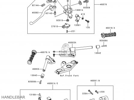 HANDLEBAR - ZX600E6 NINJA ZX6 1998 USA CALIFORNIA CANADA