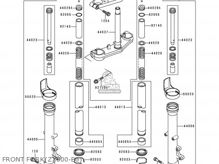 FRONT FORK(ZX600-E6) - ZX600E6 NINJA ZX6 1998 USA CALIFORNIA CANADA