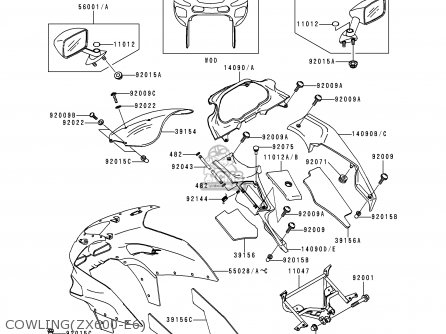 COWLING(ZX600-E6) - ZX600E6 NINJA ZX6 1998 USA CALIFORNIA CANADA