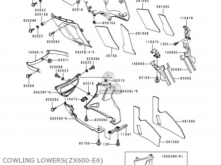 COWLING LOWERS(ZX600-E6) - ZX600E6 NINJA ZX6 1998 USA CALIFORNIA CANADA