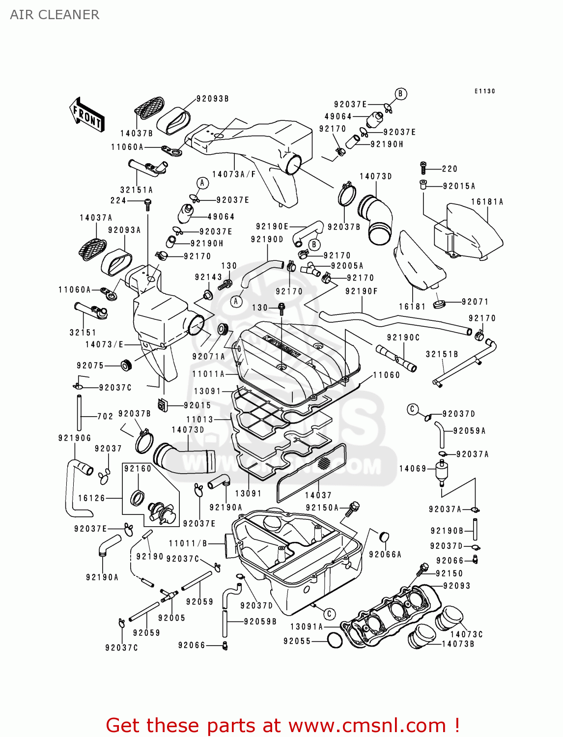 AIR CLEANER ZX600E6 ZZR600 1998 EUROPE UK FR NL FG GR IT NR ST