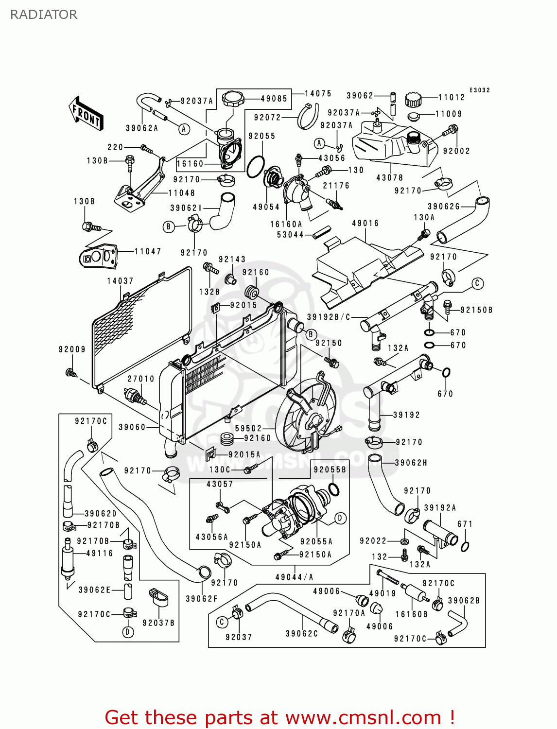 RADIATOR ZX600E6 ZZR600 1998 EUROPE UK FR NL FG GR IT NR ST