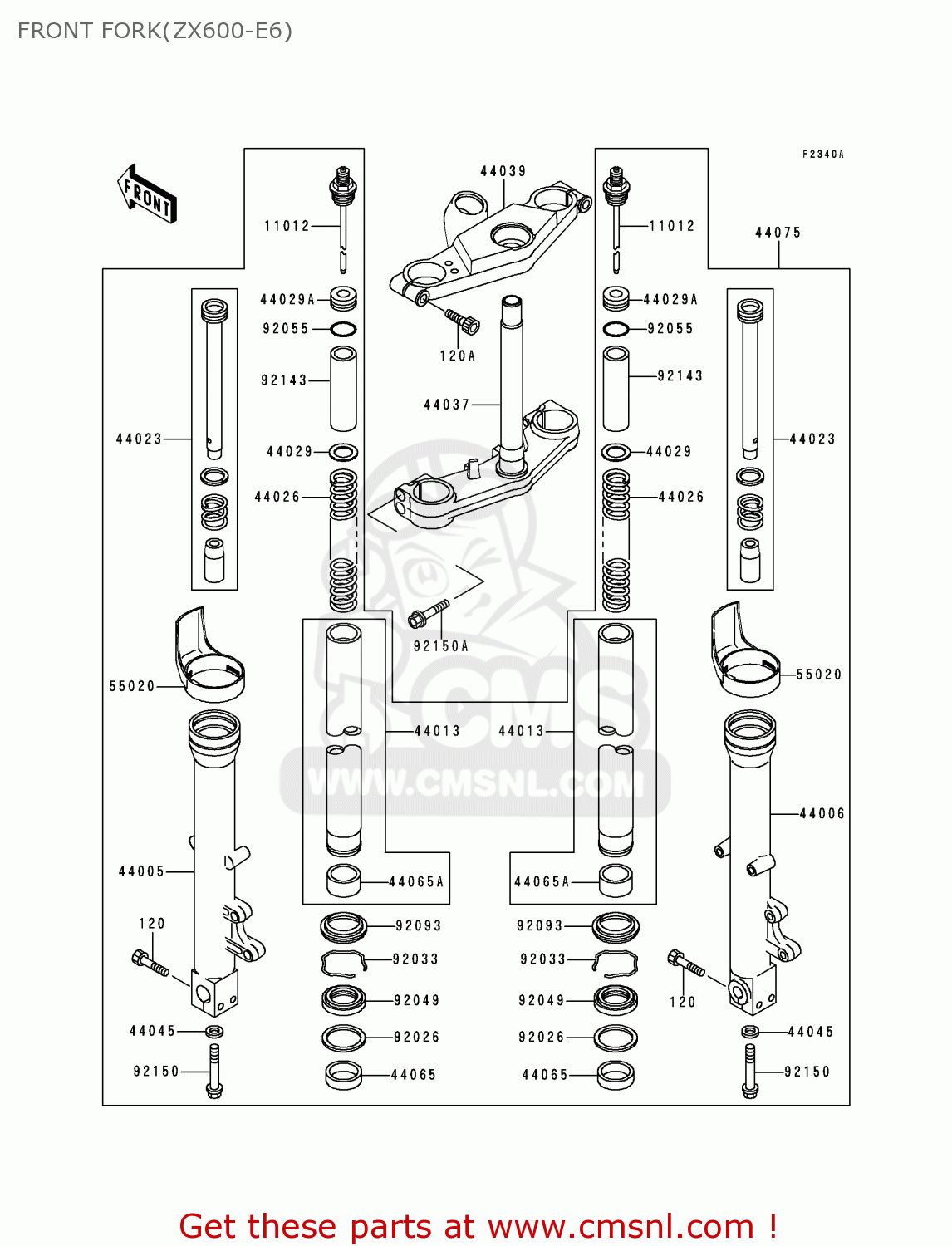 FRONT FORK(ZX600-E6) ZX600E6 ZZR600 1998 EUROPE UK FR NL FG GR IT NR ST