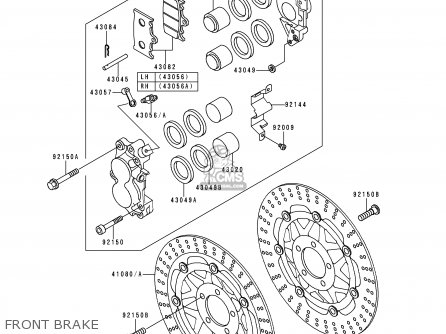 FRONT BRAKE - ZX600E6 ZZR600 1998 EUROPE UK FR NL FG GR IT NR ST