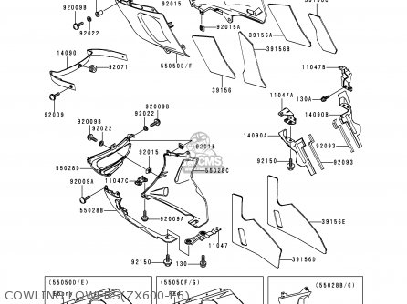 COWLING LOWERS(ZX600-E6) - ZX600E6 ZZR600 1998 EUROPE UK FR NL FG GR IT NR ST