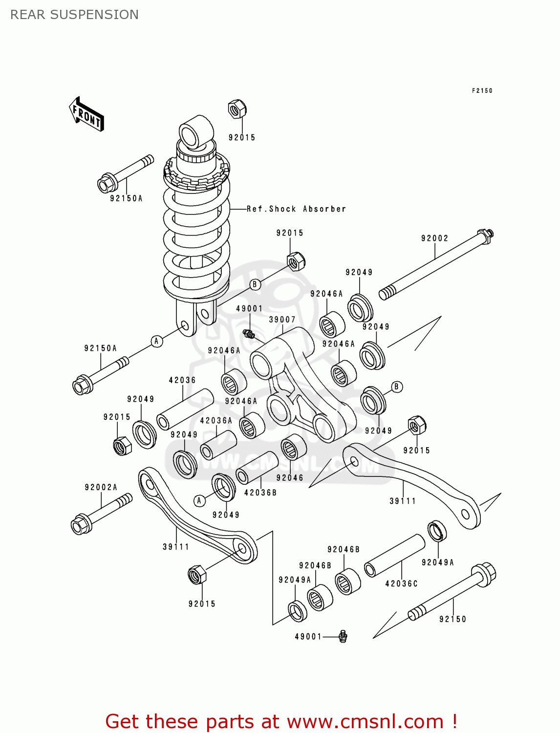 Kawasaki ZX600E7 NINJA ZX6R 1999 USA CALIFORNIA CANADA REAR SUSPENSION ...