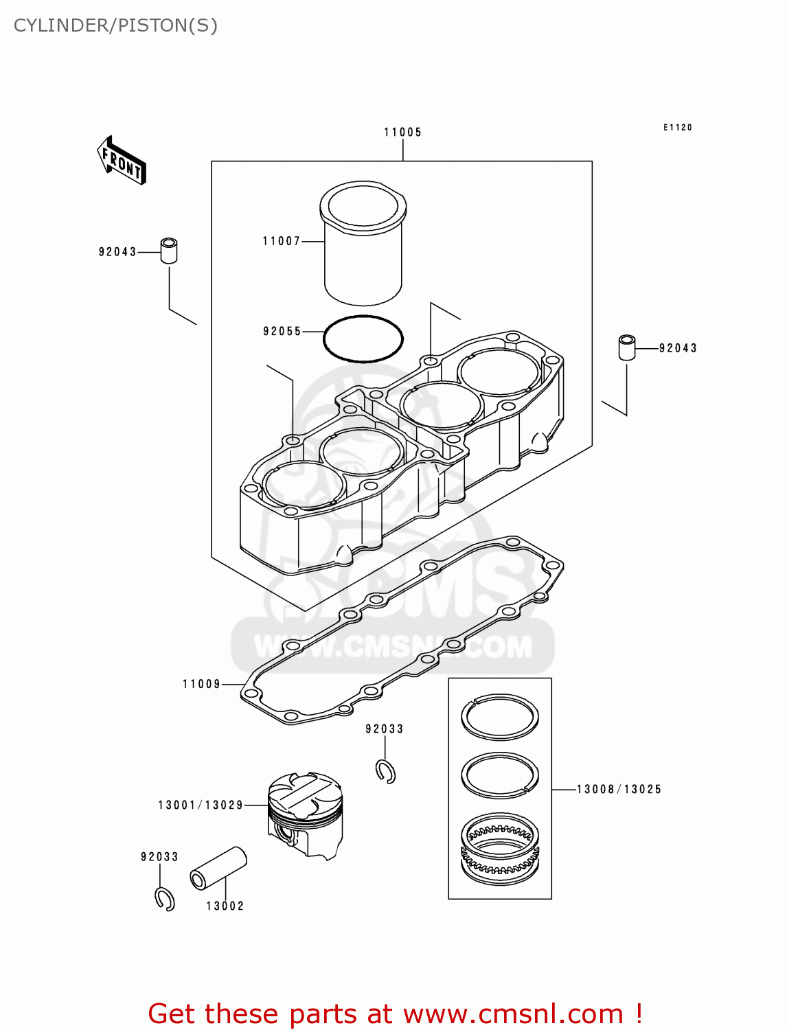 CYLINDER/PISTON(S) ZX600E7 NINJA ZX6R 1999 USA CALIFORNIA CANADA