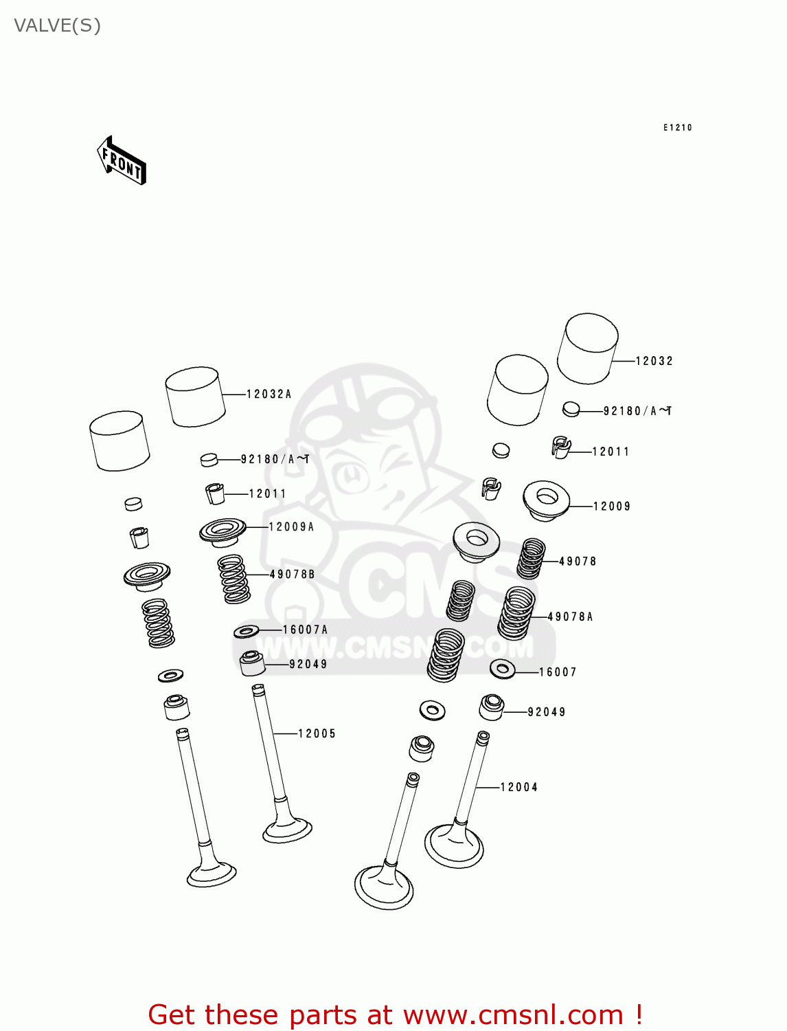 VALVE(S) ZX600E7 NINJA ZX6R 1999 USA CALIFORNIA CANADA