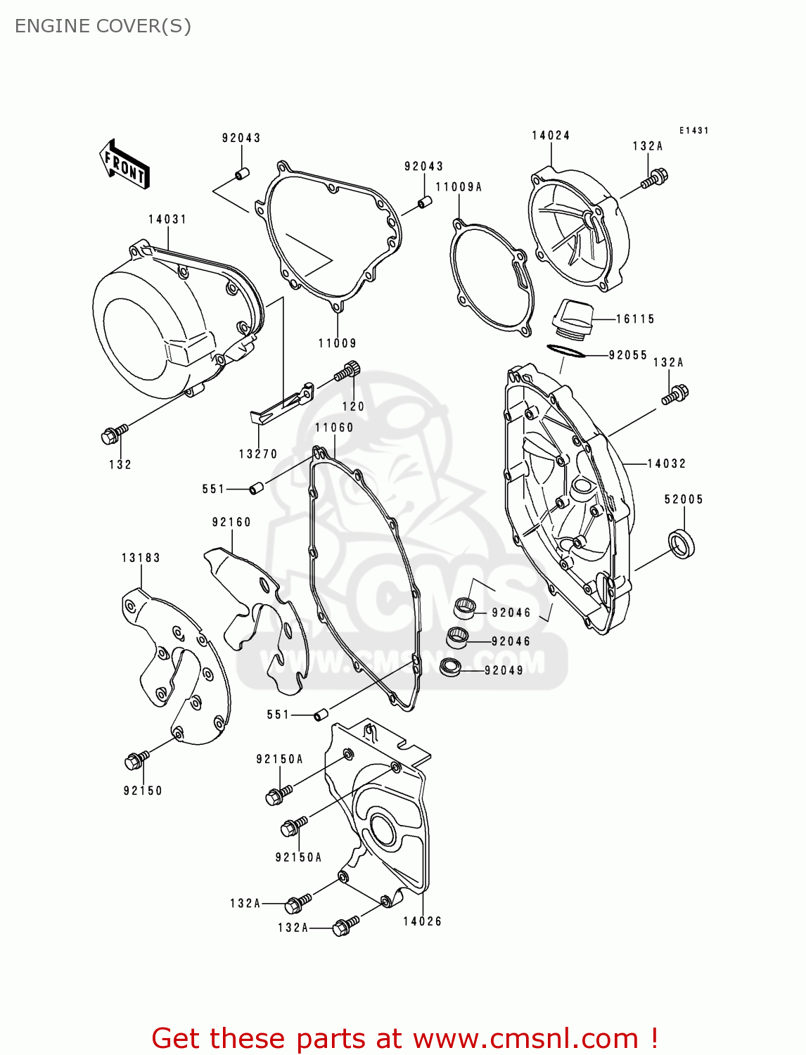ENGINE COVER(S) ZX600E7 NINJA ZX6R 1999 USA CALIFORNIA CANADA