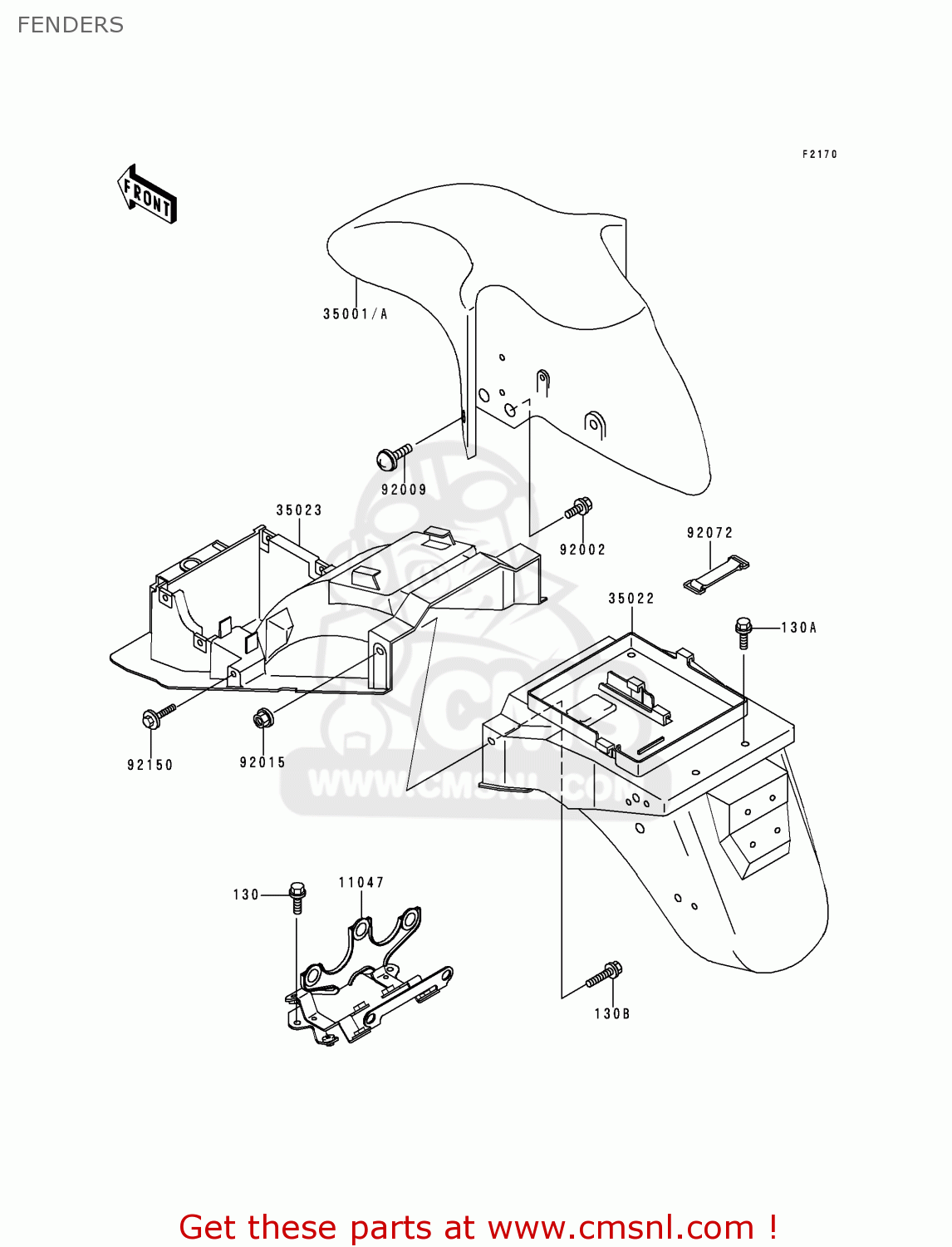 FENDERS ZX600E7 NINJA ZX6R 1999 USA CALIFORNIA CANADA
