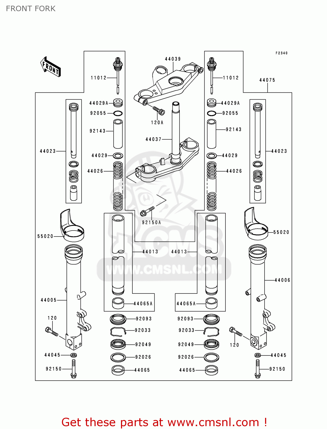 FRONT FORK ZX600E7 NINJA ZX6R 1999 USA CALIFORNIA CANADA