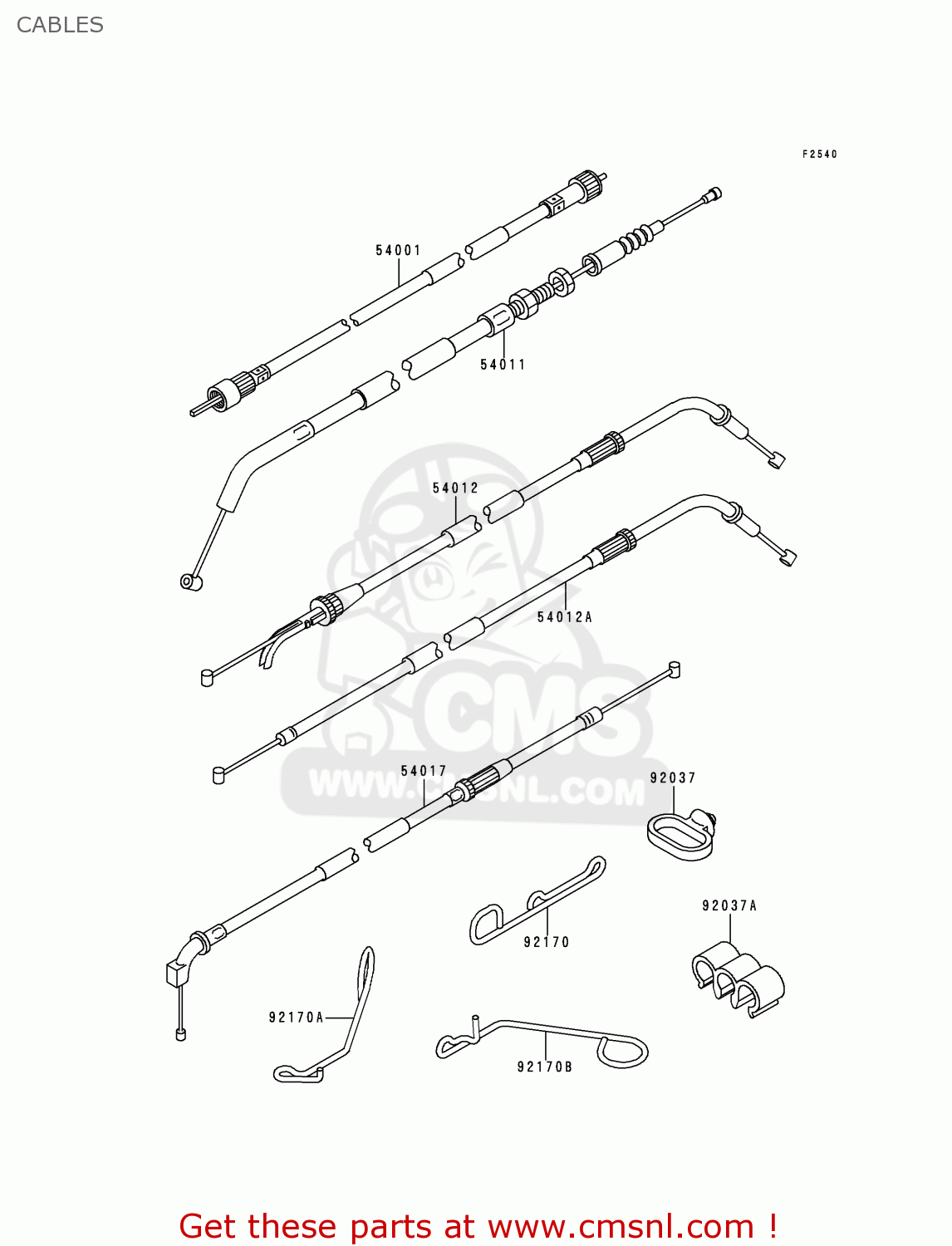 CABLES ZX600E7 NINJA ZX6R 1999 USA CALIFORNIA CANADA