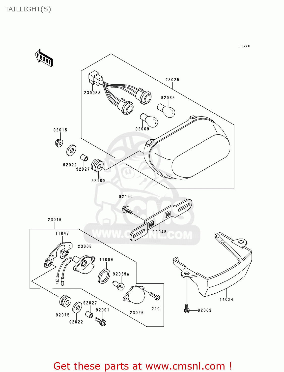 TAILLIGHT(S) ZX600E7 NINJA ZX6R 1999 USA CALIFORNIA CANADA
