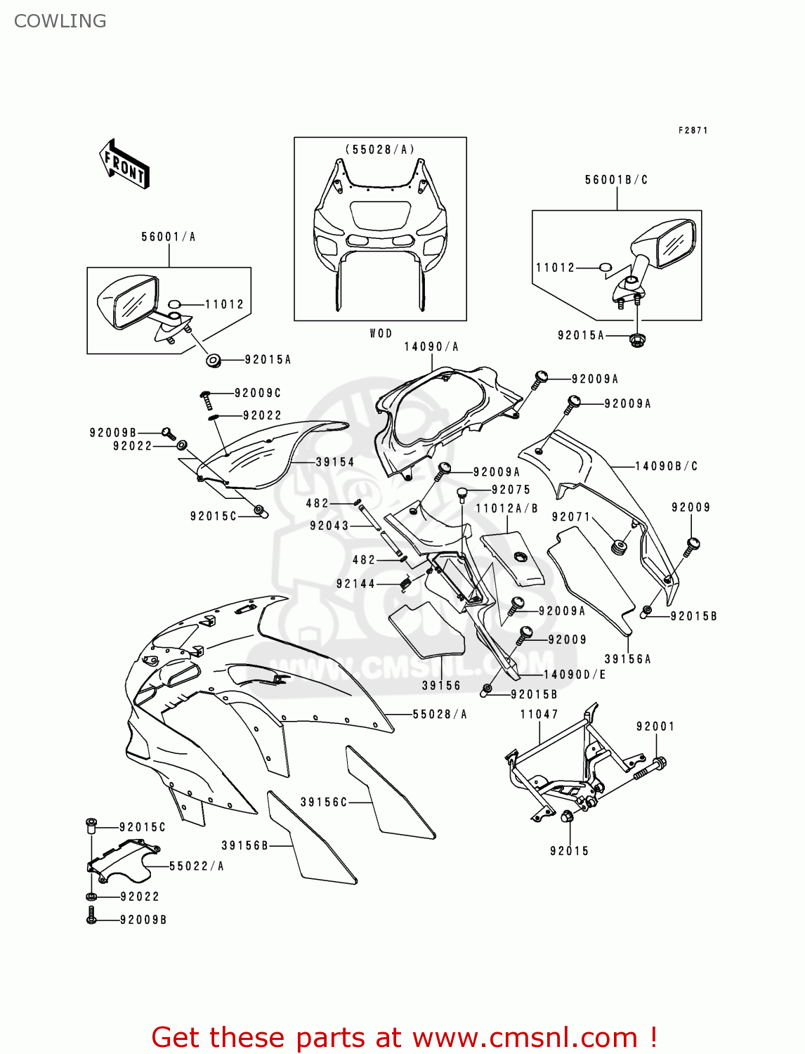 COWLING ZX600E7 NINJA ZX6R 1999 USA CALIFORNIA CANADA