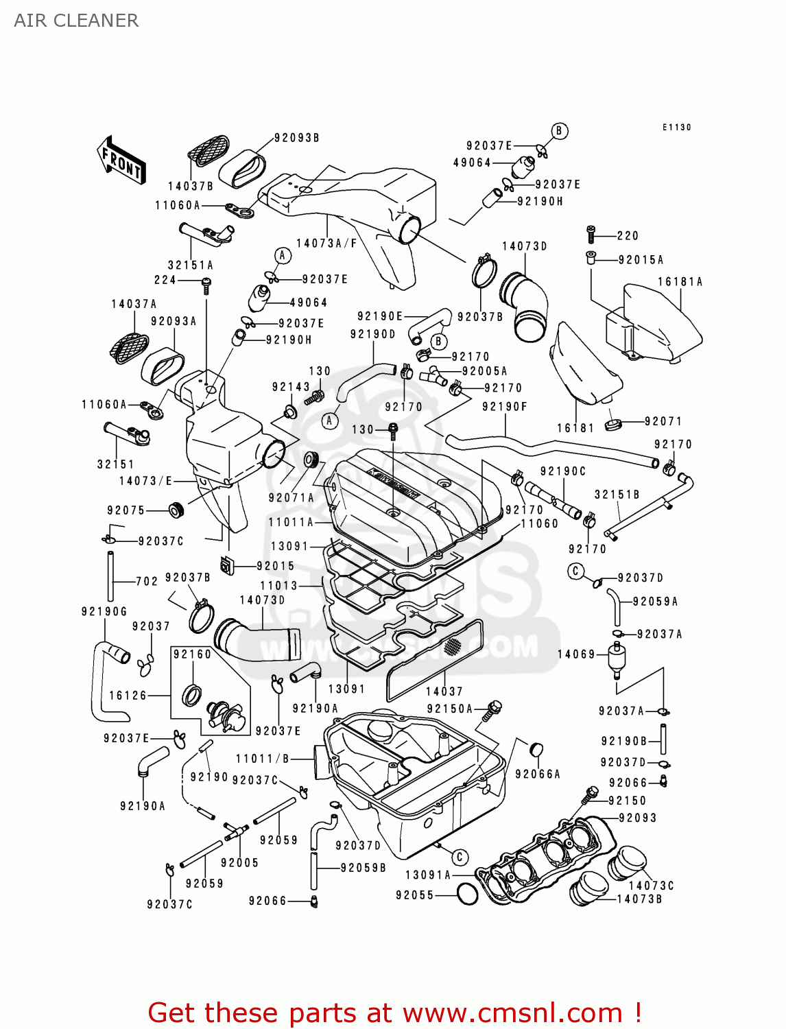 AIR CLEANER ZX600E7 ZZR600 1999 EUROPE UK FR NL FG GR IT NR SD