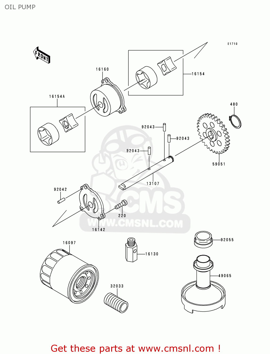 OIL PUMP ZX600E7 ZZR600 1999 EUROPE UK FR NL FG GR IT NR SD