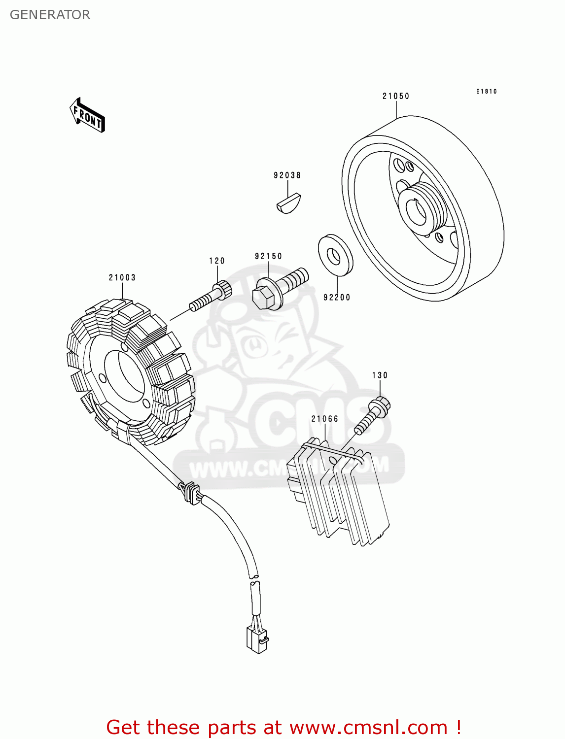 GENERATOR ZX600E7 ZZR600 1999 EUROPE UK FR NL FG GR IT NR SD