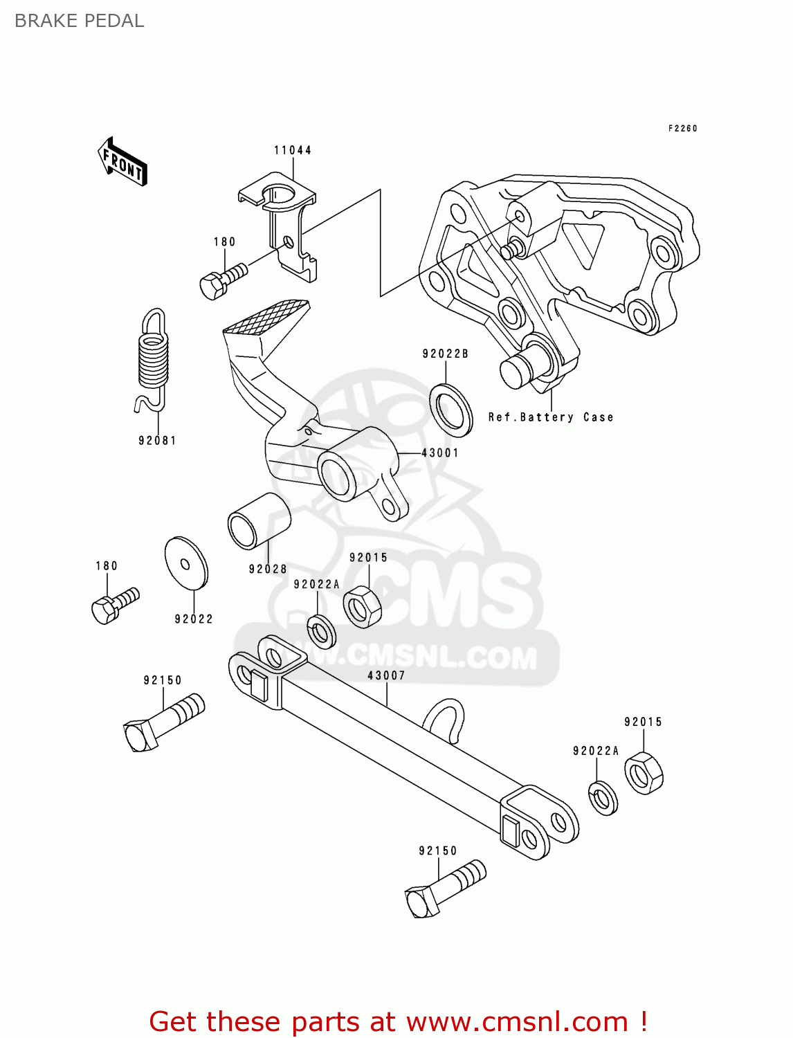 BRAKE PEDAL ZX600E7 ZZR600 1999 EUROPE UK FR NL FG GR IT NR SD