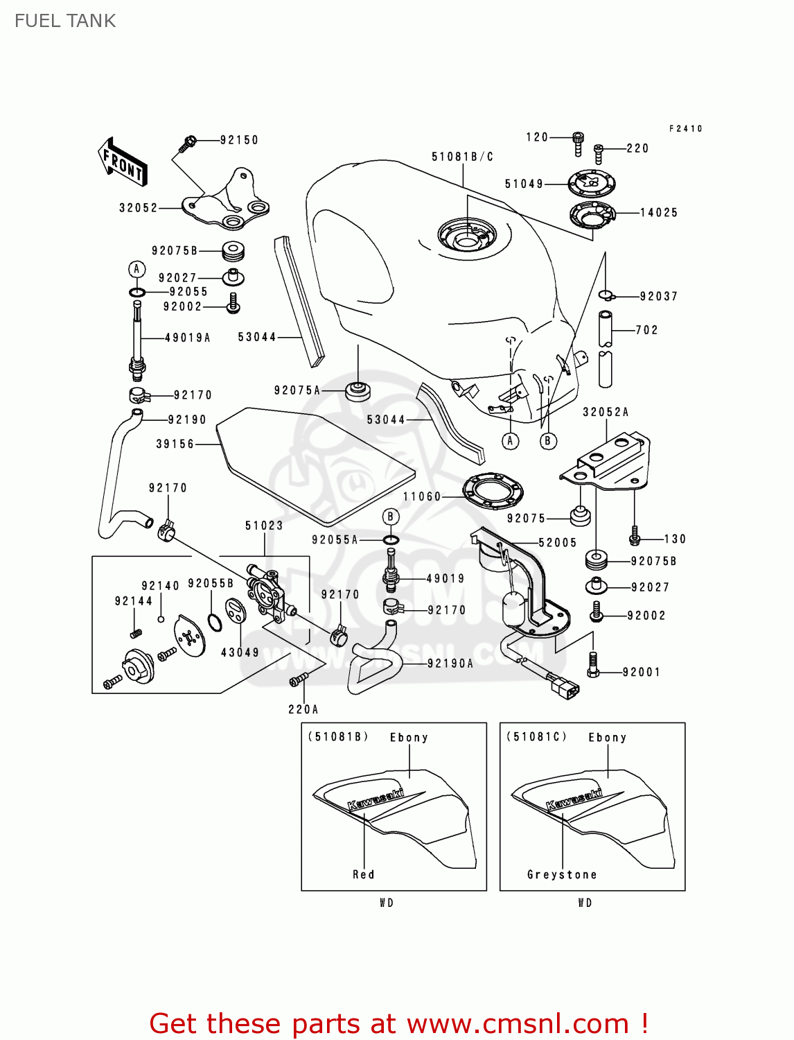 FUEL TANK ZX600E7 ZZR600 1999 EUROPE UK FR NL FG GR IT NR SD