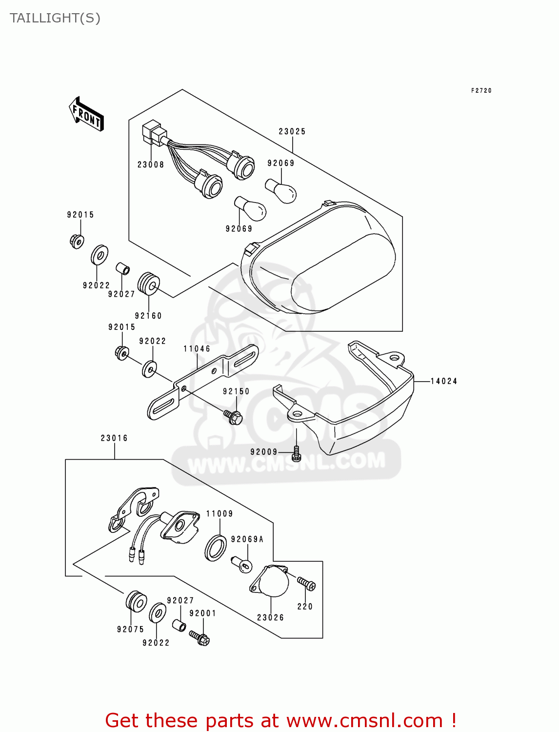 TAILLIGHT(S) ZX600E7 ZZR600 1999 EUROPE UK FR NL FG GR IT NR SD