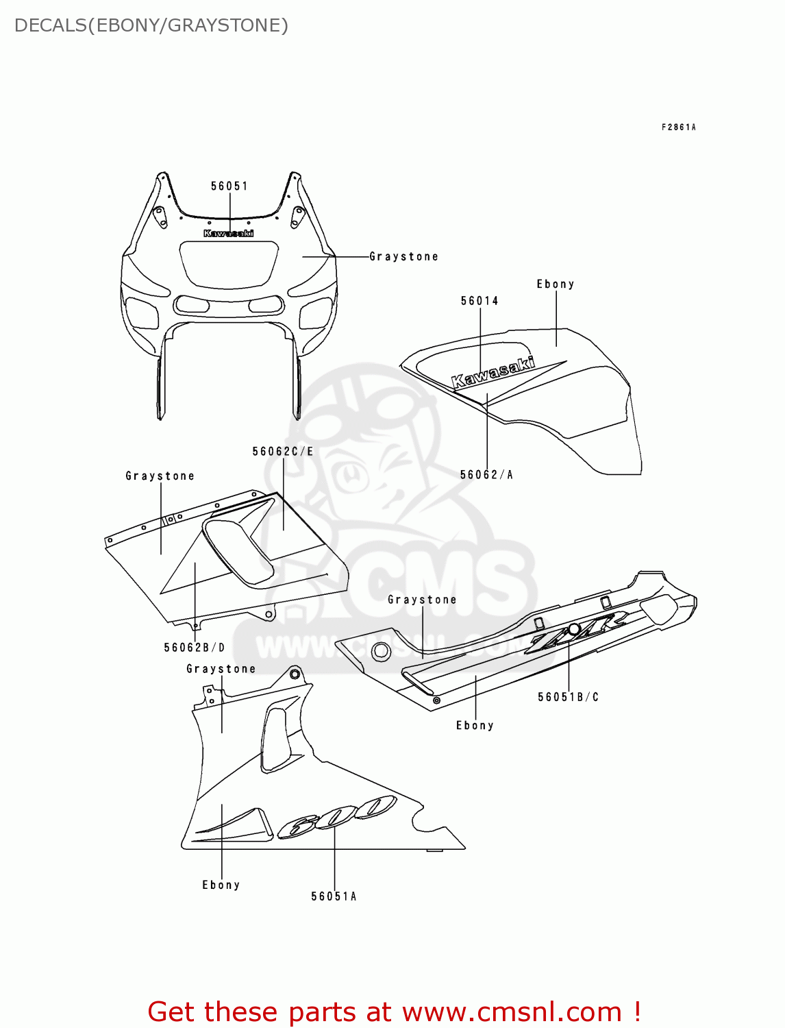 DECALS(EBONY/GRAYSTONE) ZX600E7 ZZR600 1999 EUROPE UK FR NL FG GR IT NR SD