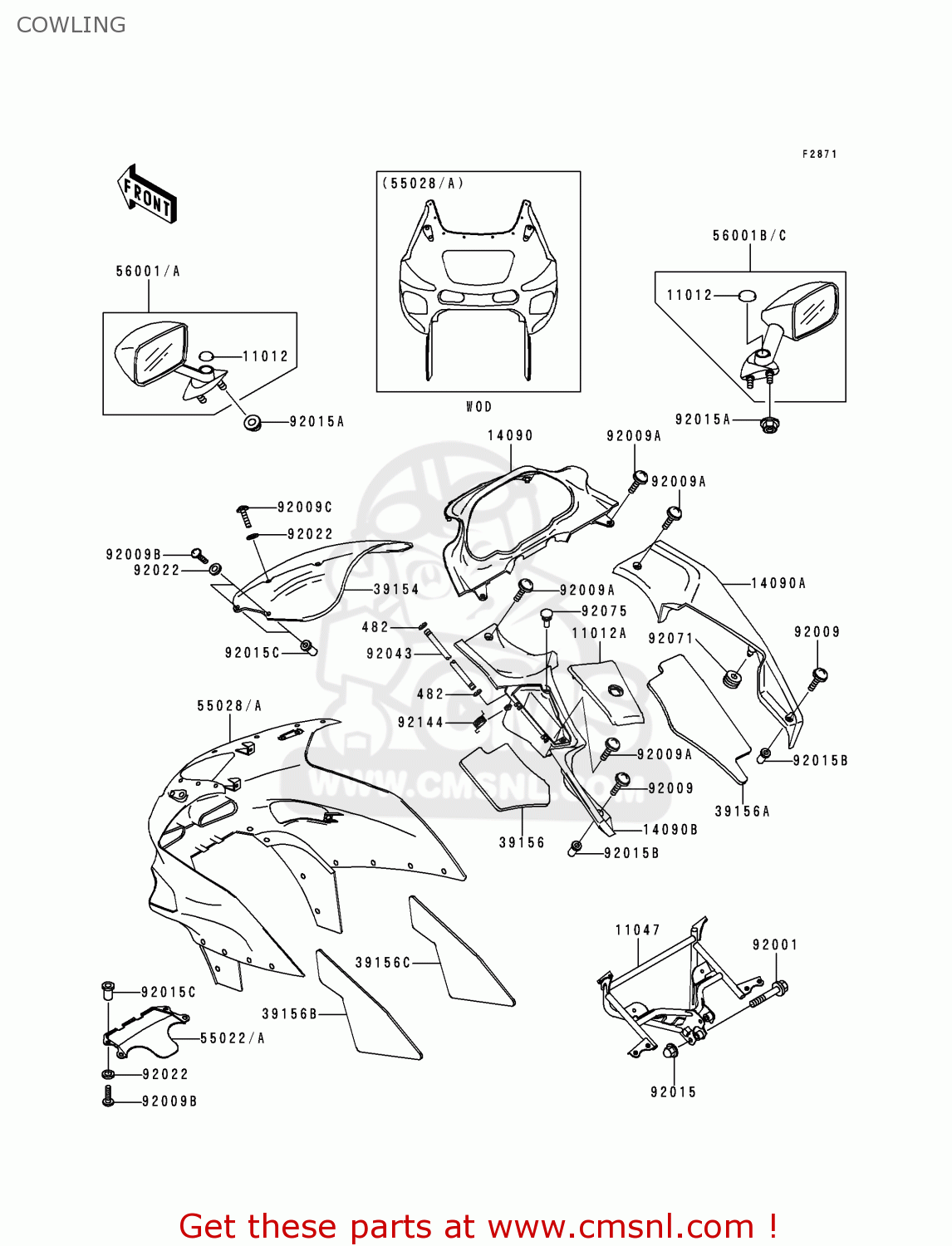 COWLING ZX600E7 ZZR600 1999 EUROPE UK FR NL FG GR IT NR SD