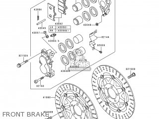 FRONT BRAKE - ZX600E7 ZZR600 1999 EUROPE UK FR NL FG GR IT NR SD