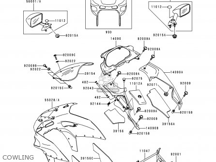 COWLING - ZX600E7 ZZR600 1999 EUROPE UK FR NL FG GR IT NR SD