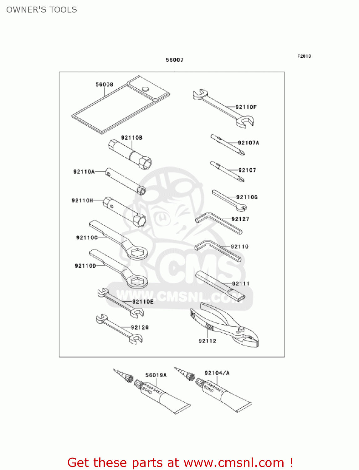 OWNER'S TOOLS ZX600E8 NINJA ZX6 2000 USA CALIFORNIA CANADA