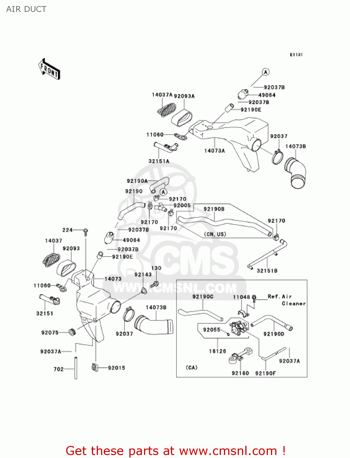 AIR DUCT ZX600E8 NINJA ZX6 2000 USA CALIFORNIA CANADA