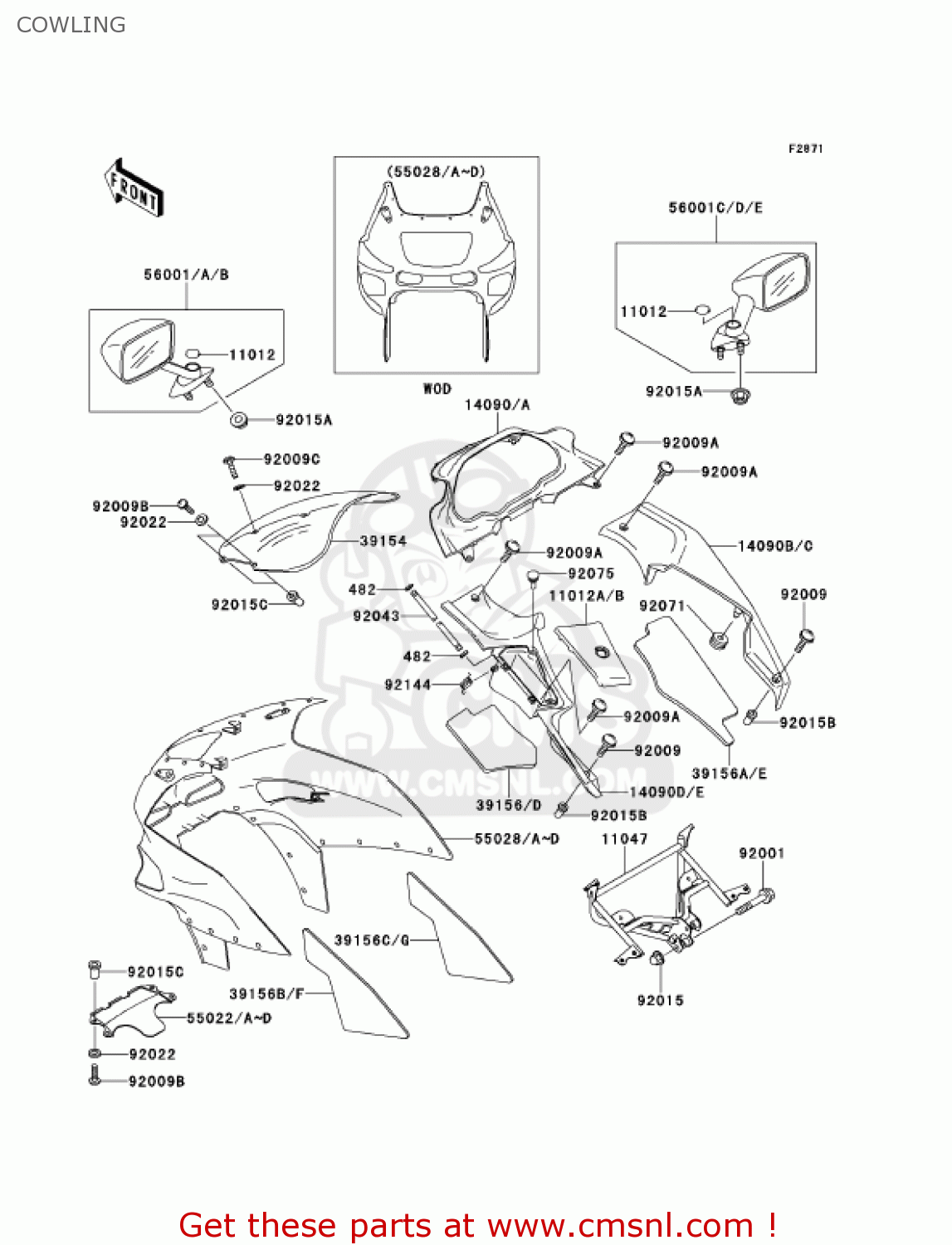 COWLING ZX600E8 NINJA ZX6 2000 USA CALIFORNIA CANADA