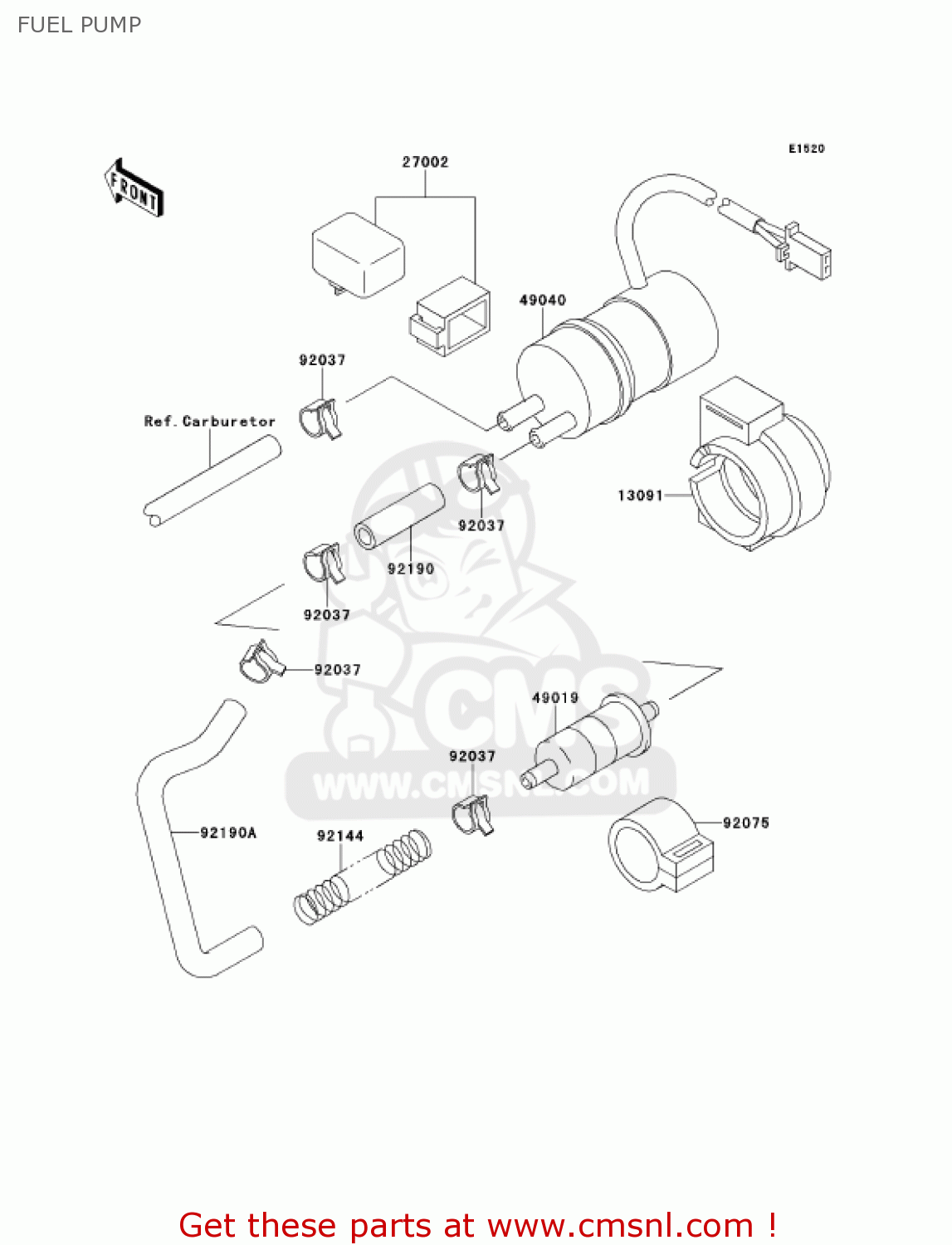 FUEL PUMP ZX600E8 NINJA ZX6 2000 USA CALIFORNIA CANADA