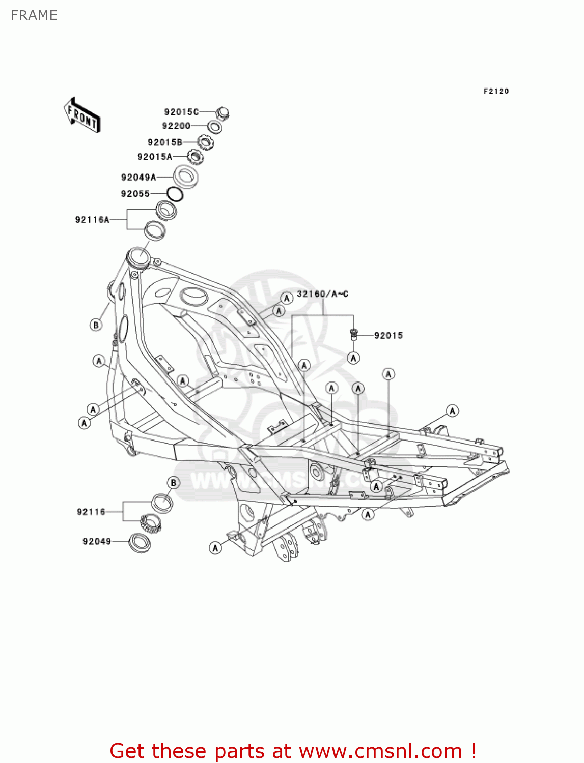 FRAME ZX600E8 NINJA ZX6 2000 USA CALIFORNIA CANADA