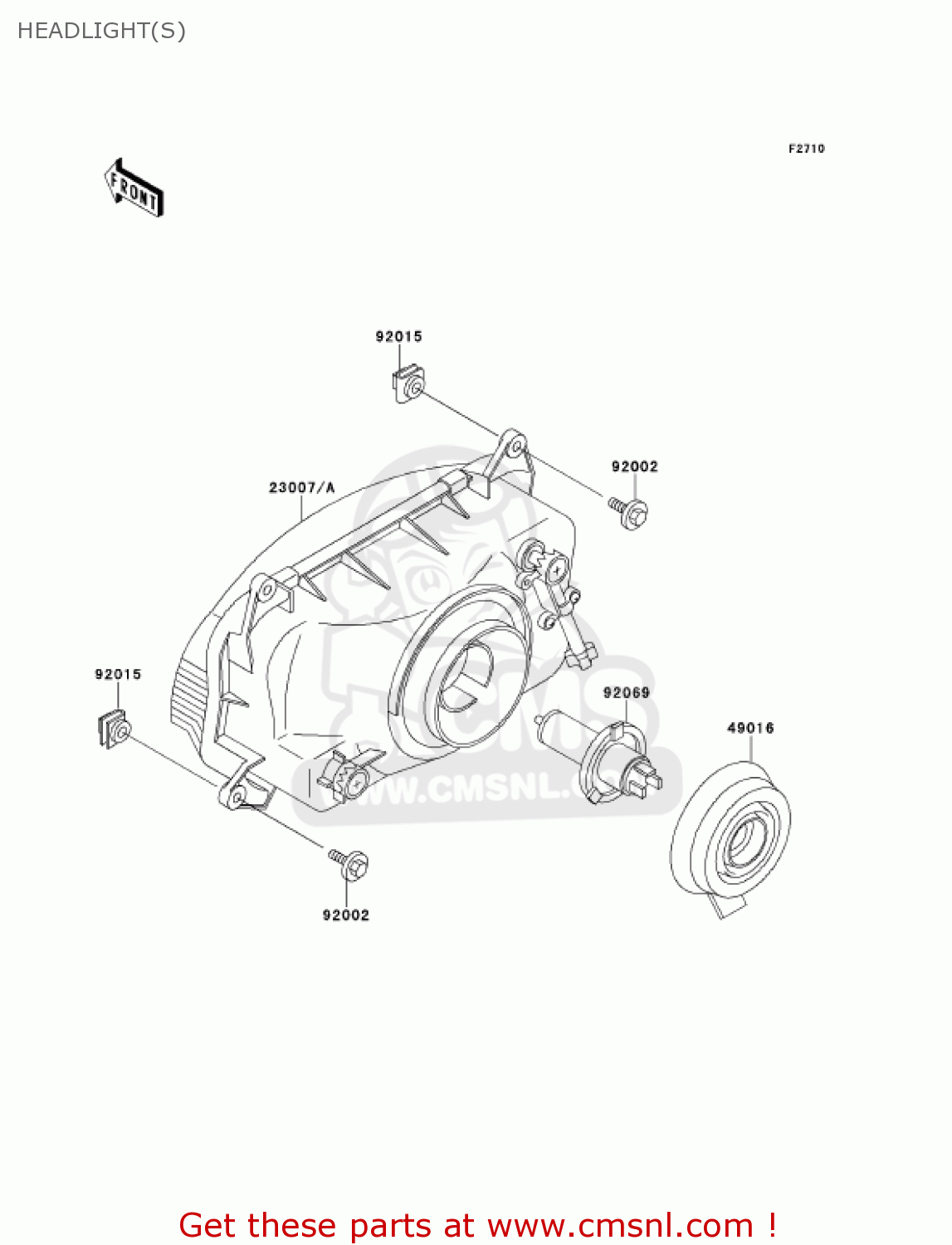 HEADLIGHT(S) ZX600E8 NINJA ZX6 2000 USA CALIFORNIA CANADA
