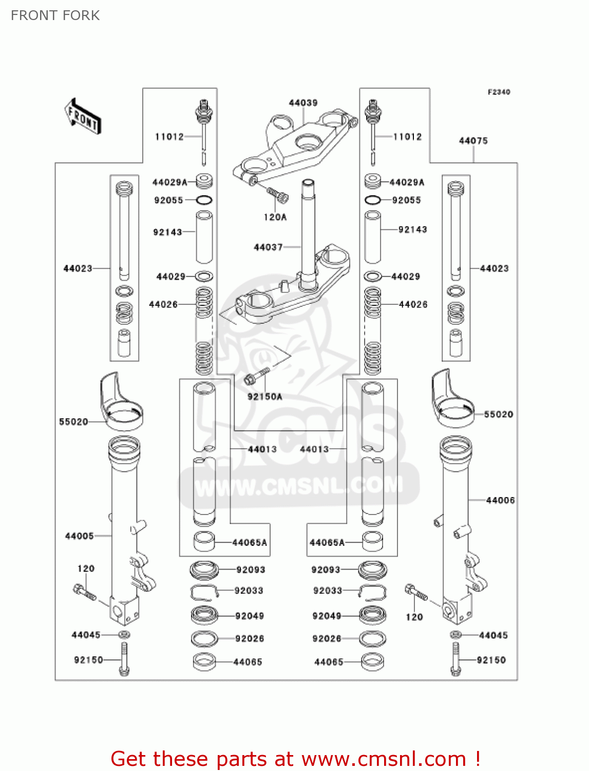 FRONT FORK ZX600E8 NINJA ZX6 2000 USA CALIFORNIA CANADA
