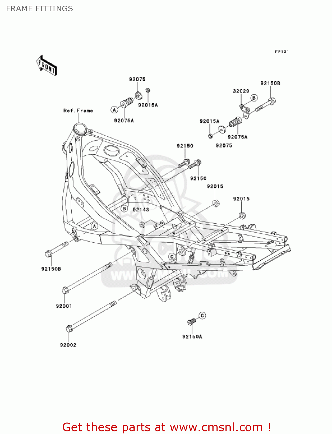 FRAME FITTINGS ZX600E8 NINJA ZX6 2000 USA CALIFORNIA CANADA