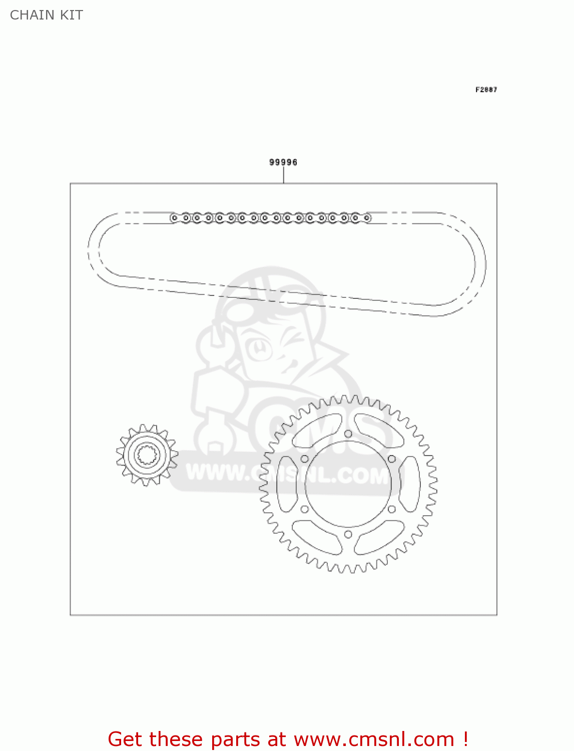 CHAIN KIT ZX600E8 NINJA ZX6 2000 USA CALIFORNIA CANADA