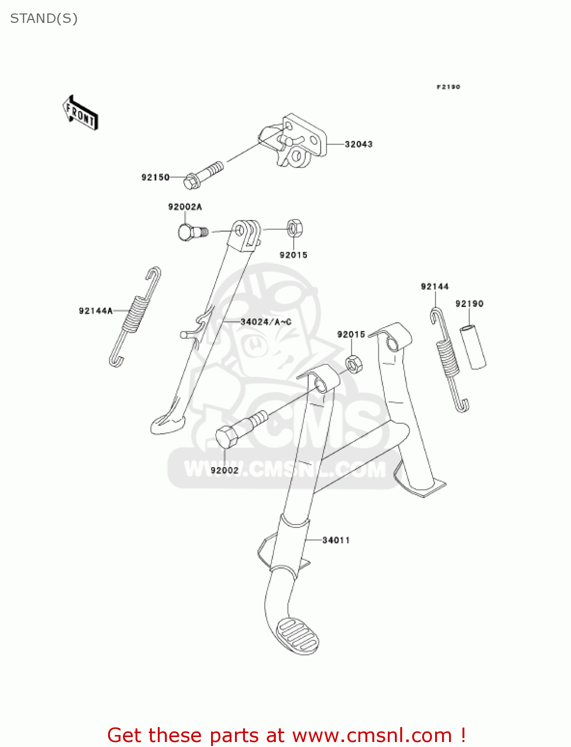 STAND(S) ZX600E8 NINJA ZX6 2000 USA CALIFORNIA CANADA
