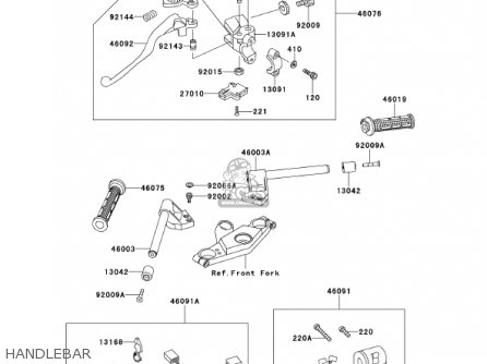 HANDLEBAR - ZX600E8 NINJA ZX6 2000 USA CALIFORNIA CANADA