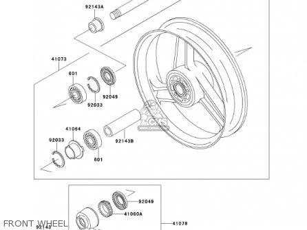 FRONT WHEEL - ZX600E8 NINJA ZX6 2000 USA CALIFORNIA CANADA