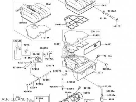 AIR CLEANER - ZX600E8 NINJA ZX6 2000 USA CALIFORNIA CANADA