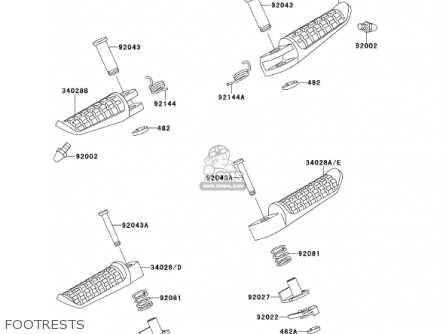 FOOTRESTS - ZX600E8 NINJA ZX6 2000 USA CALIFORNIA CANADA