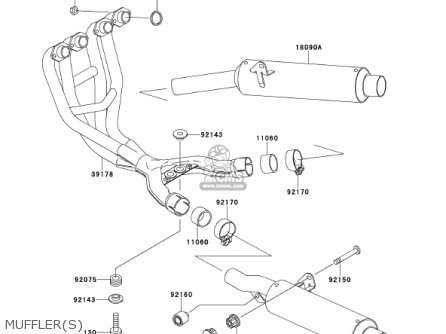 MUFFLER(S) - ZX600E8 NINJA ZX6 2000 USA CALIFORNIA CANADA