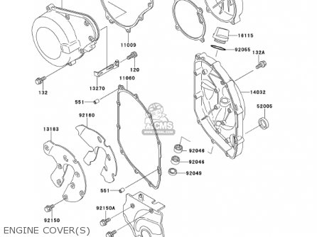 ENGINE COVER(S) - ZX600E8 NINJA ZX6 2000 USA CALIFORNIA CANADA