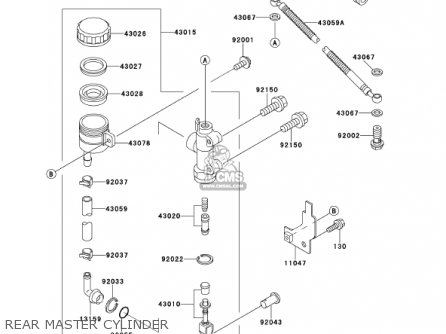 REAR MASTER CYLINDER - ZX600E8 NINJA ZX6 2000 USA CALIFORNIA CANADA