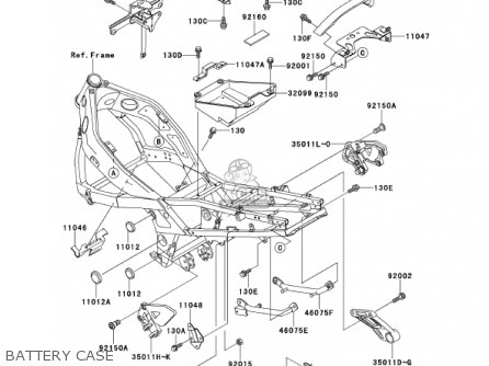 BATTERY CASE - ZX600E8 NINJA ZX6 2000 USA CALIFORNIA CANADA