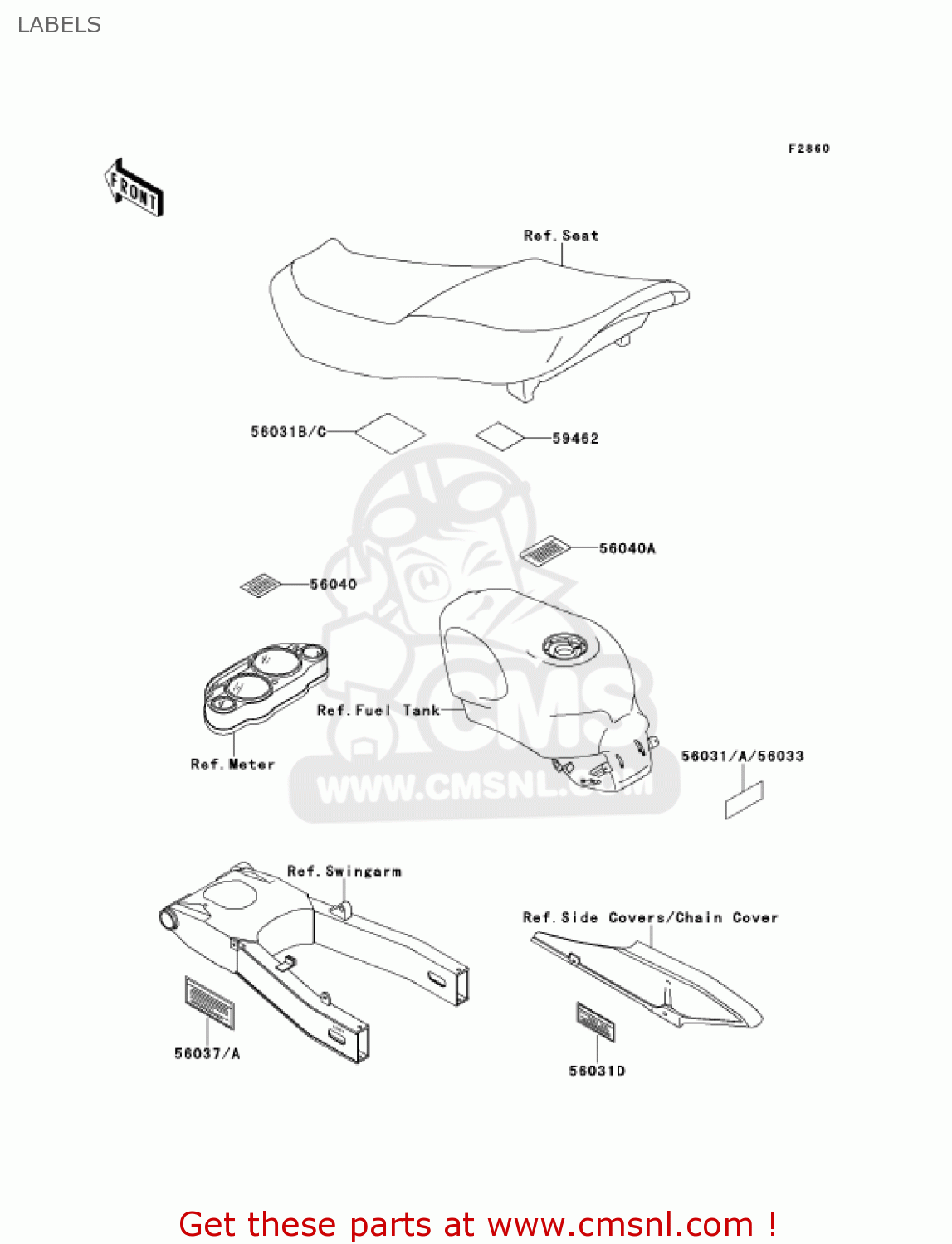 LABELS ZX600E9 NINJA ZX6 2001 USA CALIFORNIA CANADA