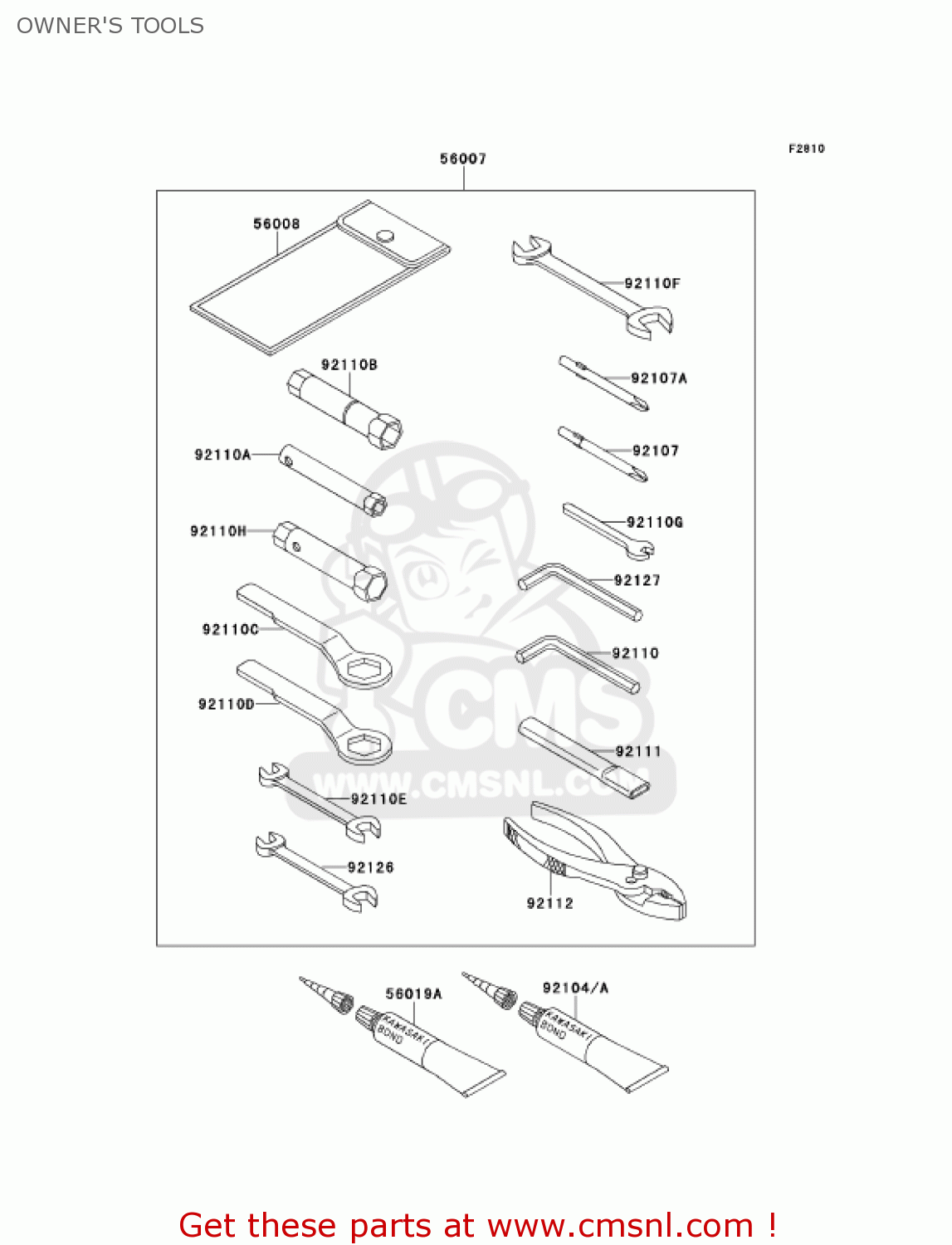 OWNER'S TOOLS ZX600E9 NINJA ZX6 2001 USA CALIFORNIA CANADA