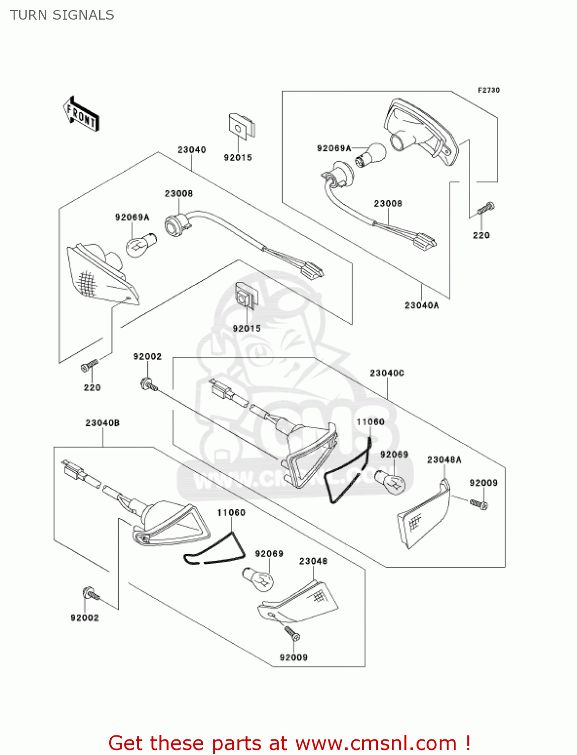 TURN SIGNALS ZX600E9 NINJA ZX6 2001 USA CALIFORNIA CANADA
