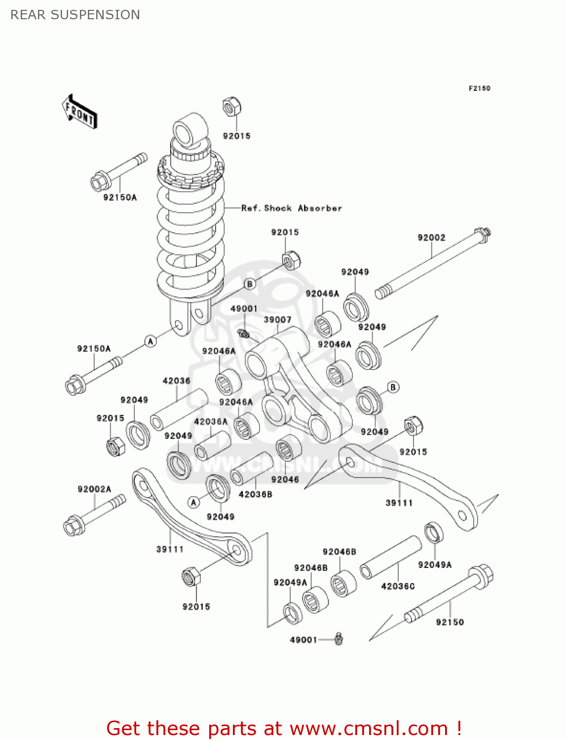 REAR SUSPENSION ZX600E9 NINJA ZX6 2001 USA CALIFORNIA CANADA